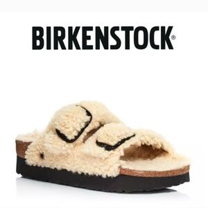 Birkenstock Cream and Black Sandals